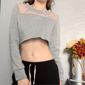 Gray Crop Sweater Size S-M